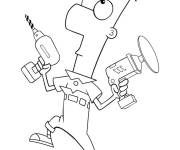Coloriage Ferb avec le chignole
