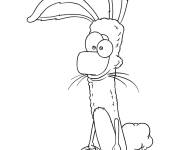 Coloriage Ferb d&eacute;guis&eacute; en lapin de P&acirc;ques