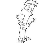 Coloriage et dessins gratuit Ferb joyeux à imprimer