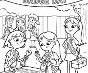Coloriage F&ecirc;te des Filles qui gagnent des badges
