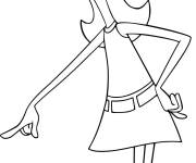 Coloriage Fille stricte de Phineas et Ferb