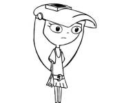 Coloriage et dessins gratuit Fille timide de Phineas et Ferb à imprimer
