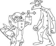 Coloriage Heinz Fufelschmirtz avec son robot de Phineas et Ferb