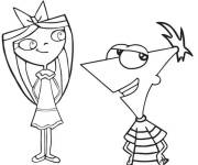 Coloriage Isabella et Phineas