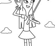 Coloriage Isabella joue au Golf