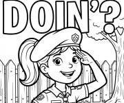 Coloriage Isabella te salue