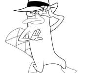 Coloriage L'ornithorynque agent secret de Phineas et Ferb