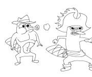 Coloriage L'ornithorynque Phineas et Ferb