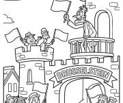 Coloriage Le scientifique dans sa ville Doofania