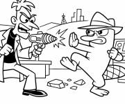 Coloriage Perry contre Doof en Karat&eacute;