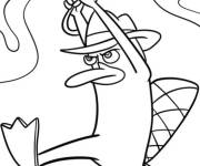 Coloriage Perry en action