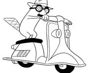 Coloriage Perry l&rsquo;ornithorynque conduisant sa moto