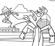 Coloriage Perry l'ornithorynque contre le Dr Doofenshmirtz