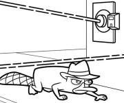 Coloriage Perry passe par la grille laser