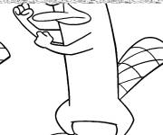 Coloriage et dessins gratuit Perry, poings lev&eacute;s à imprimer