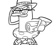 Coloriage Perry pr&eacute;par&eacute; pour ce profiter de la plage