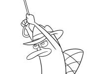 Coloriage Perry pr&ecirc;t pour l'action