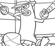 Coloriage Perry pris au pi&egrave;ge