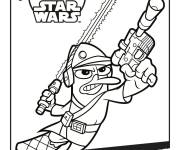 Coloriage Perry Star Wars de Phineas et Ferb