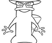 Coloriage Perry vue de face de Phineas et Ferb
