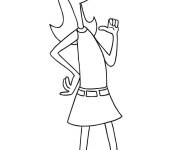 Coloriage et dessins gratuit Personnage Candace aimable de Phineas et Ferb à imprimer