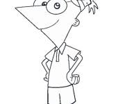 Coloriage Phineas &agrave; l'air heureux