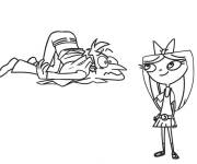 Coloriage Phineas amoureux de  Candace
