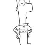 Coloriage Phineas avec son casque d'ouvrier