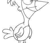 Coloriage Phineas d&eacute;guis&eacute; en poule