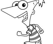 Coloriage Phineas en courant
