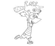 Coloriage Phineas en jouant avec Perry