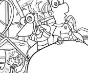 Coloriage Phineas et Ferb amus&eacute;
