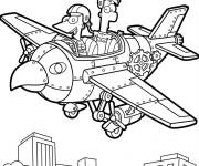 Coloriage Phineas et Ferb dans l'avion