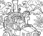 Coloriage Phineas et Ferb dans l'&egrave;re de dinosaure
