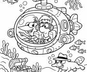 Coloriage Phineas et Ferb dans le fond marin