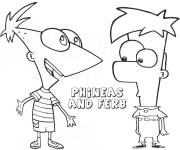 Coloriage Phineas et Ferb de dessin anim&eacute;