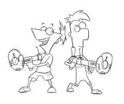 Coloriage Phineas et Ferb en Blaster