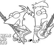 Coloriage Phineas et Ferb en chantant