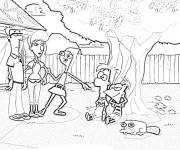 Coloriage Phineas et Ferb et leur famille