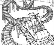 Coloriage Phineas et Ferb font un tour de montagnes russes