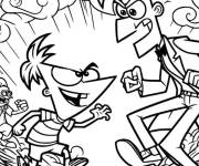 Coloriage Phineas et le scientifique