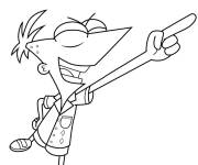 Coloriage Phineas Flynn confiant
