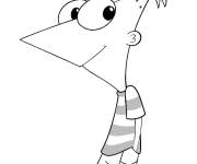 Coloriage Phineas Flynn en marchant