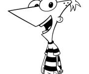 Coloriage et dessins gratuit Phineas Flynn qui parle toujours à imprimer