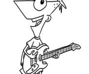 Coloriage Phineas guitariste