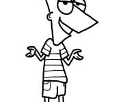 Coloriage Phineas ne trouve pas une r&eacute;ponse