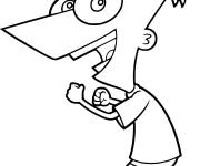Coloriage Phineas pret pour se battre