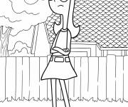 Coloriage Portrait de Candace Flynn dans le jardin