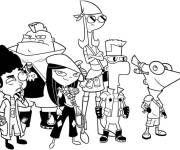 Coloriage Tous les enfants de Phineas et Ferb