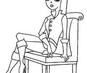 Coloriage Vanessa Doofenshmirtz assise sur la chaise